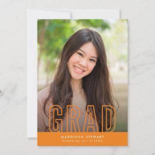 GRAD modern photo outline type overlay orange Invitation
