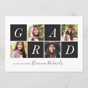 GRAD Multi-Photo Collage Grid | Graduation Party Invitation