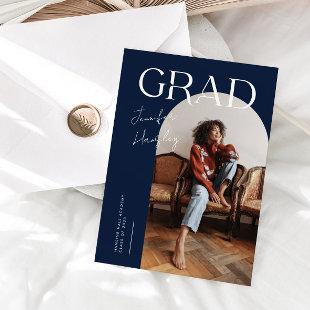 GRAD Navy Arch Graduation Announcement