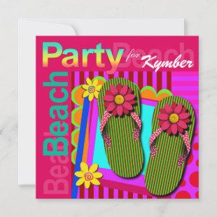 Grad Night Summer Fun Flip Flops - Beach Party! Invitation