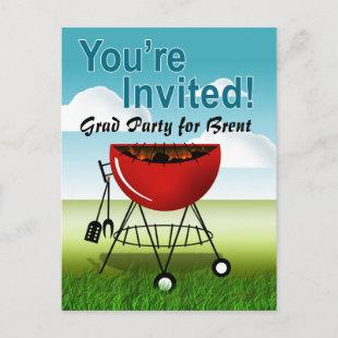 Grad Party - BBQ Cookout Party Postcard