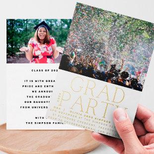 GRAD PARTY | Class of 2023 Gold Pressed Modern Fun Foil Invitation