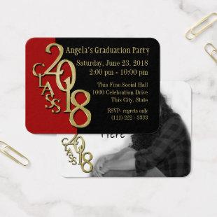 Grad Party Wallet Photo Card 2018 Red and Gold