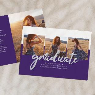 Grad Photo Collage Purple Silver Graduation 2023