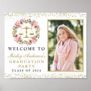 Grad Photo Law School Graduation Floral Welcome Poster