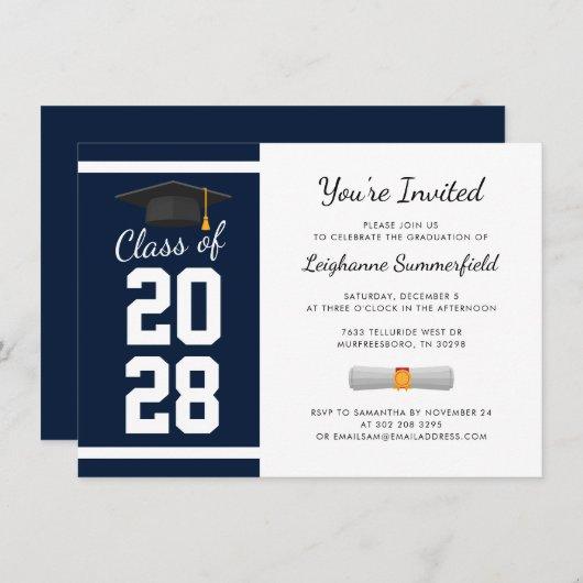 Graduate 2023 Modern Navy Blue Graduation Party Invitation