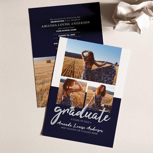 Graduate 2023 Script Photo Collage Graduation Announcement
