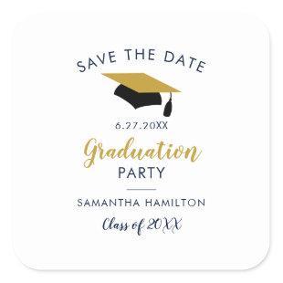 Graduate 2023 Script  Save the Date Grad Party Square Sticker