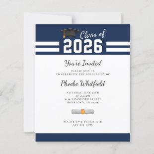 Graduate 2024 Navy White Graduation Party