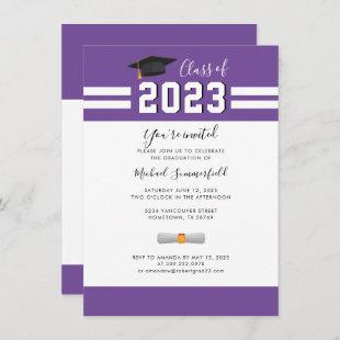 Graduate 2024 Purple Graduation Party Invitation