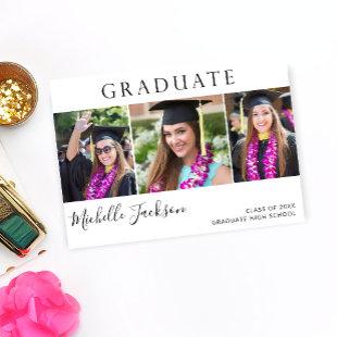 Graduate 3 Photo Script Graduation Announcement