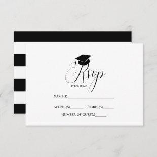 Graduate Cap Graduation Party Typography RSVP Invitation