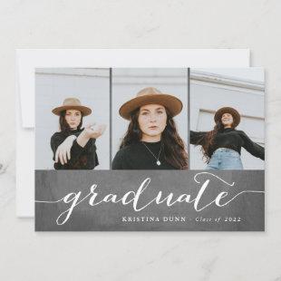 Graduate Chalkboard Photo Collage | Graduation Invitation