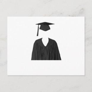 Graduate Class of Cap and Gown Template1 Announcement Postcard