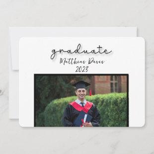 Graduate Classic Graduation Photo Invitation