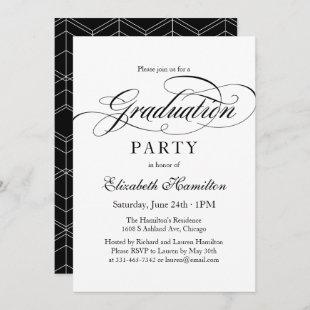 Graduate Elegant Calligraphy Graduation Party Invitation