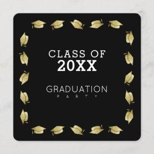 graduate / graduation party black invitation
