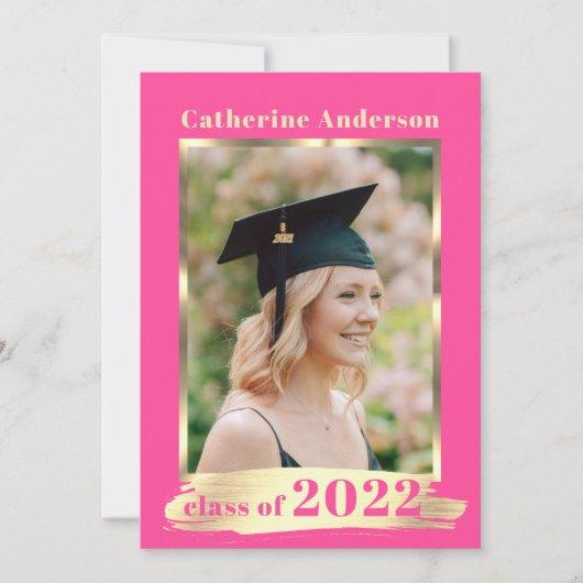 Graduate Hot Pink Gold Class of Year | PHOTO Announcement