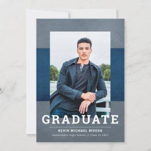 Graduate in Blues Photo Announcement