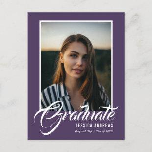Graduate Invitation Modern Editable Photo Mauve