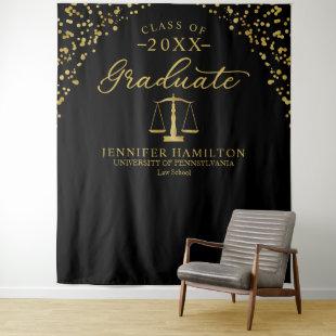 Graduate Law School Black Gold Graduation Backdrop