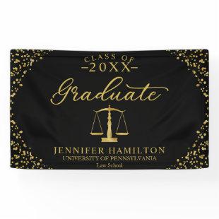 Graduate Law School Black Gold Graduation Banner