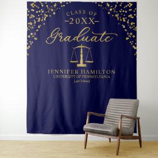 Graduate Law School Blue Gold Graduation Backdrop