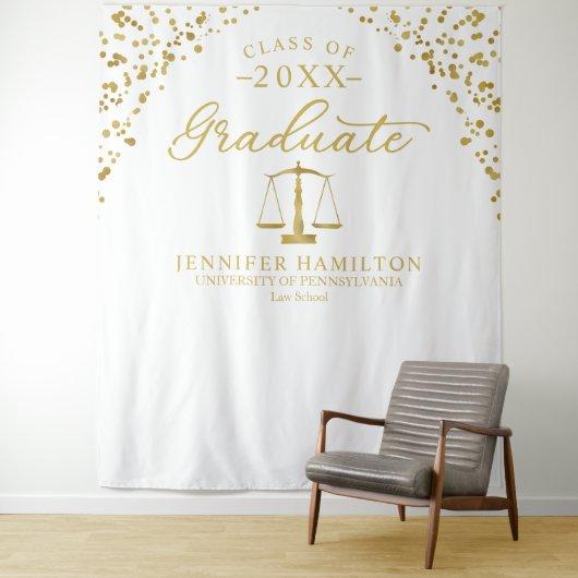 Graduate Law School White Gold Graduation Backdrop