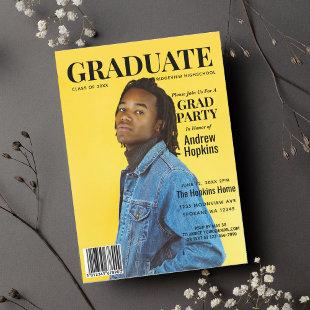 Graduate Magazine Cover Photo Graduation Party Invitation