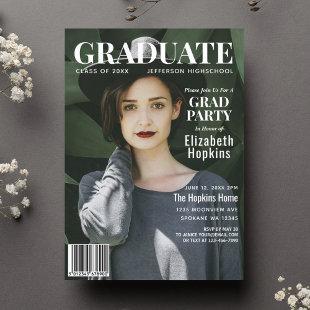 Graduate Magazine Cover Photo Graduation Party Invitation