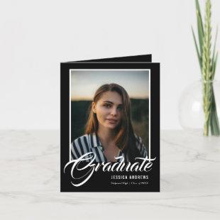 Graduate Modern Editable Photo Black | Graduation Invitation