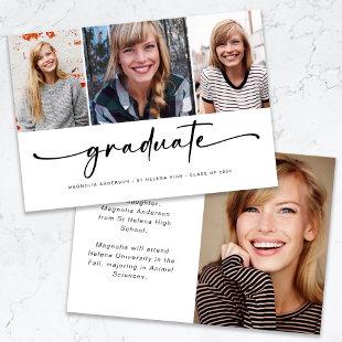 Graduate Modern Four Photo Graduation Announcement