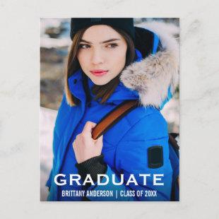 Graduate Modern Photo WB Announcement Postcard
