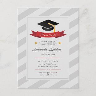 Graduate Party Modern Class of 2024 Graduation Invitation Postcard