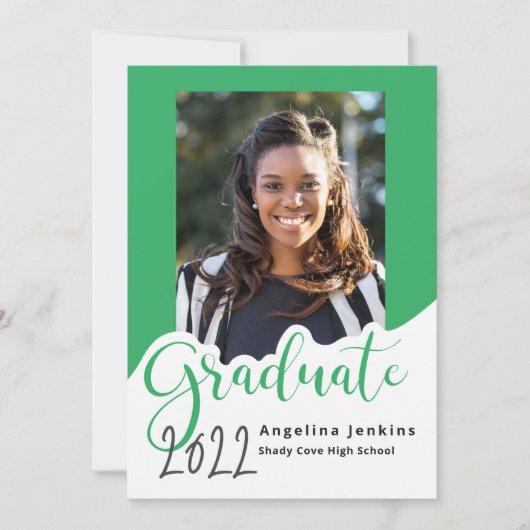 Graduate Photo Whimsical Green Announcement