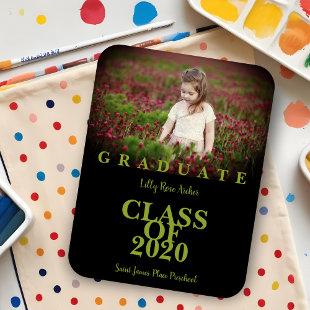 Graduate School Graduation Modern Photo Green Text Magnet