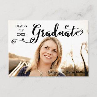 Graduate Script - 3x5 Graduation Announcement