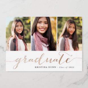 Graduate Script Photo Collage | Graduation Foil Invitation