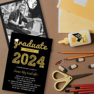 Graduate Sketch Class Of 2024 3 Photo Grad Party Invitation
