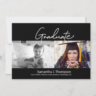 Graduate Then and Now Photos Graduation Party Invitation