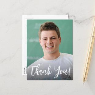 Graduate with Photo Custom THANK YOU Announcement Postcard