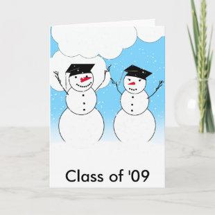 Graduating Snowmen Holiday Card