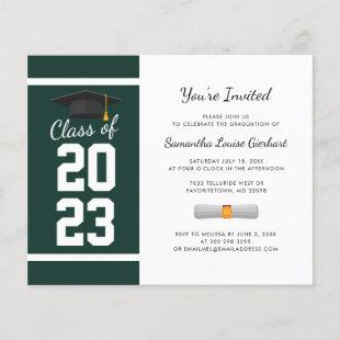 Graduation 2023 Budget Green Grad Party Invitation