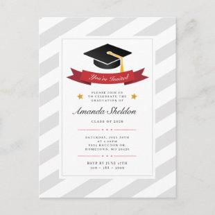 Graduation 2023 Elegant Grad Party Invitation Postcard