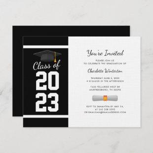 Graduation 2024 Black Typography Party Invitation