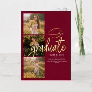 Graduation 2024 Gold Foil Grad Photo Announcement