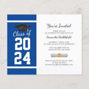 Graduation 2024 Grad Blue Party Invitation