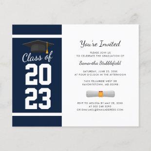 Graduation 2024 Navy Blue Grad Party Invitation
