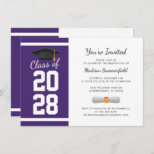 Graduation 2024 Purple Grad Party Invitation