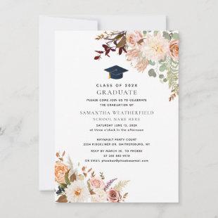 Graduation 2024 Watercolor Floral Grad Party Invitation